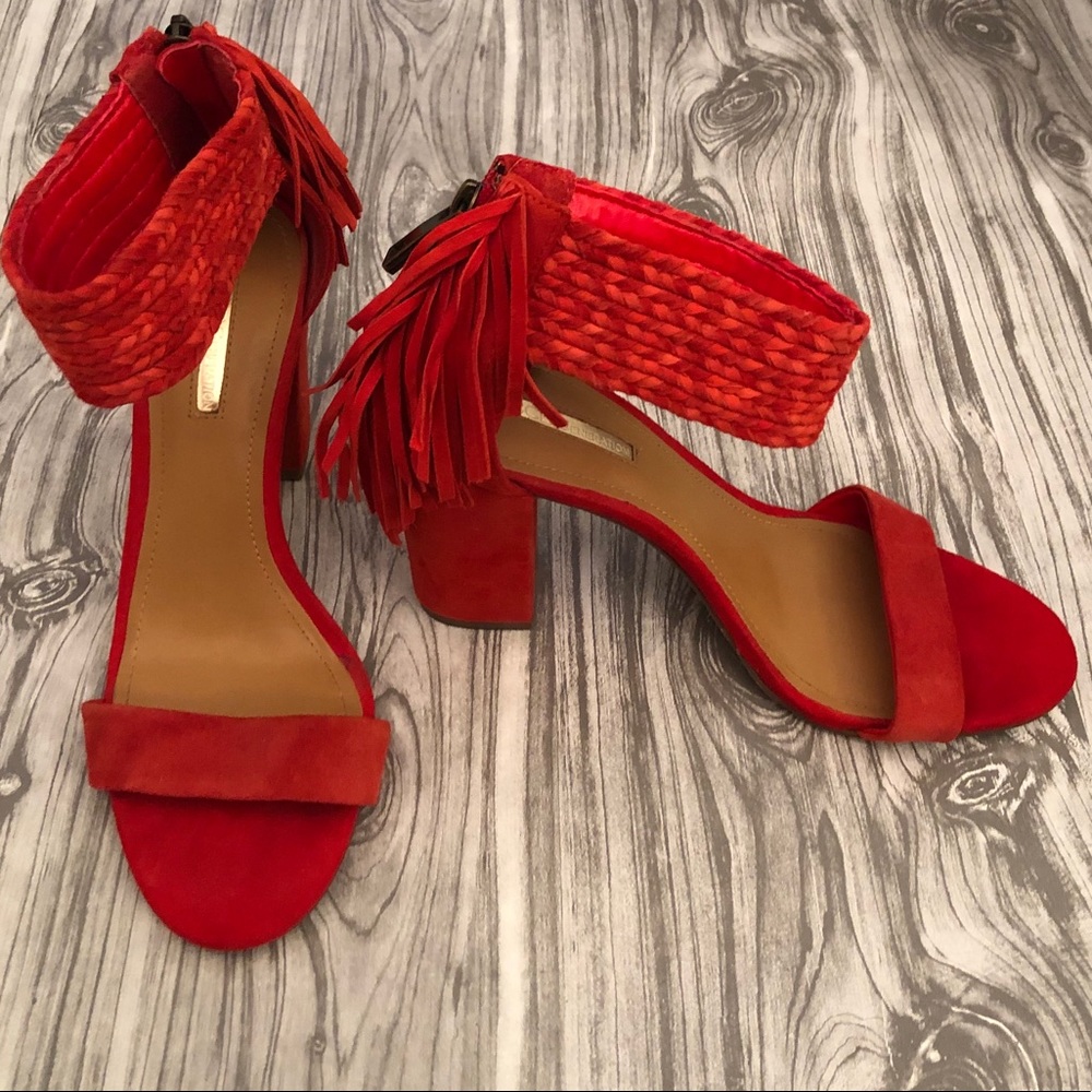 BCBG Red Block Heels Size 7.5